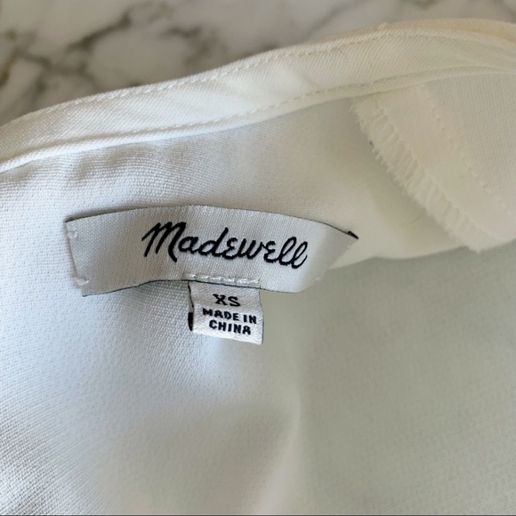 Madewell | White short sleeved back button tee - Picture 3 of 5